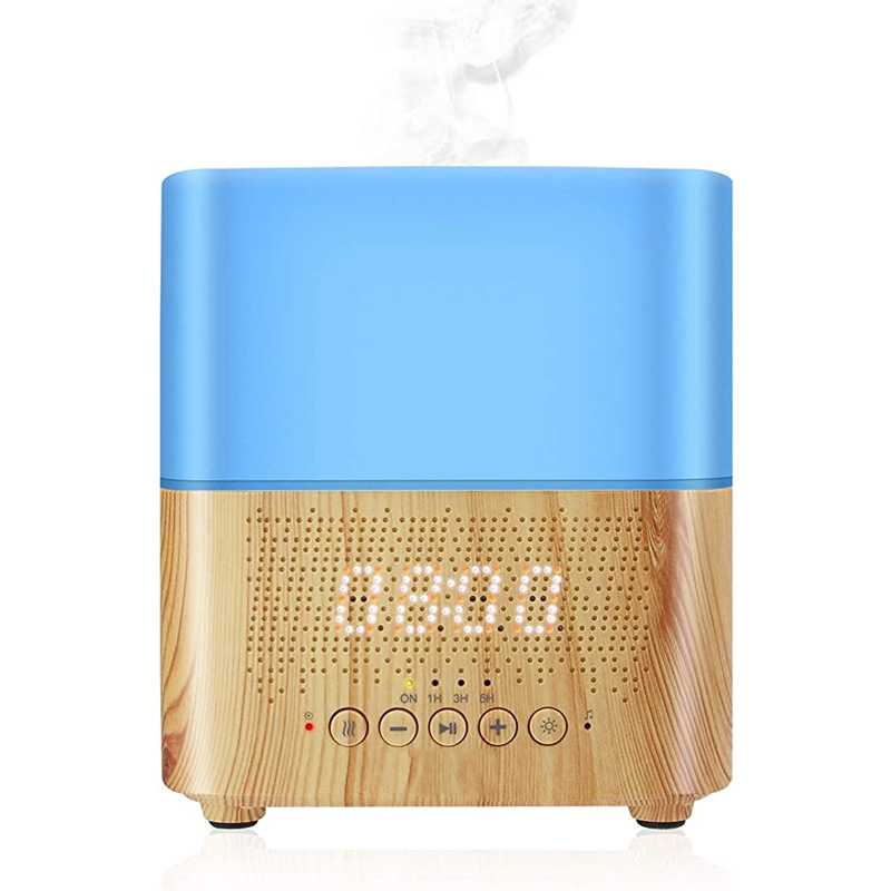 Alarm Clock Essential Oil Diffuser 300ML Humidifier with Bluetooth Speaker