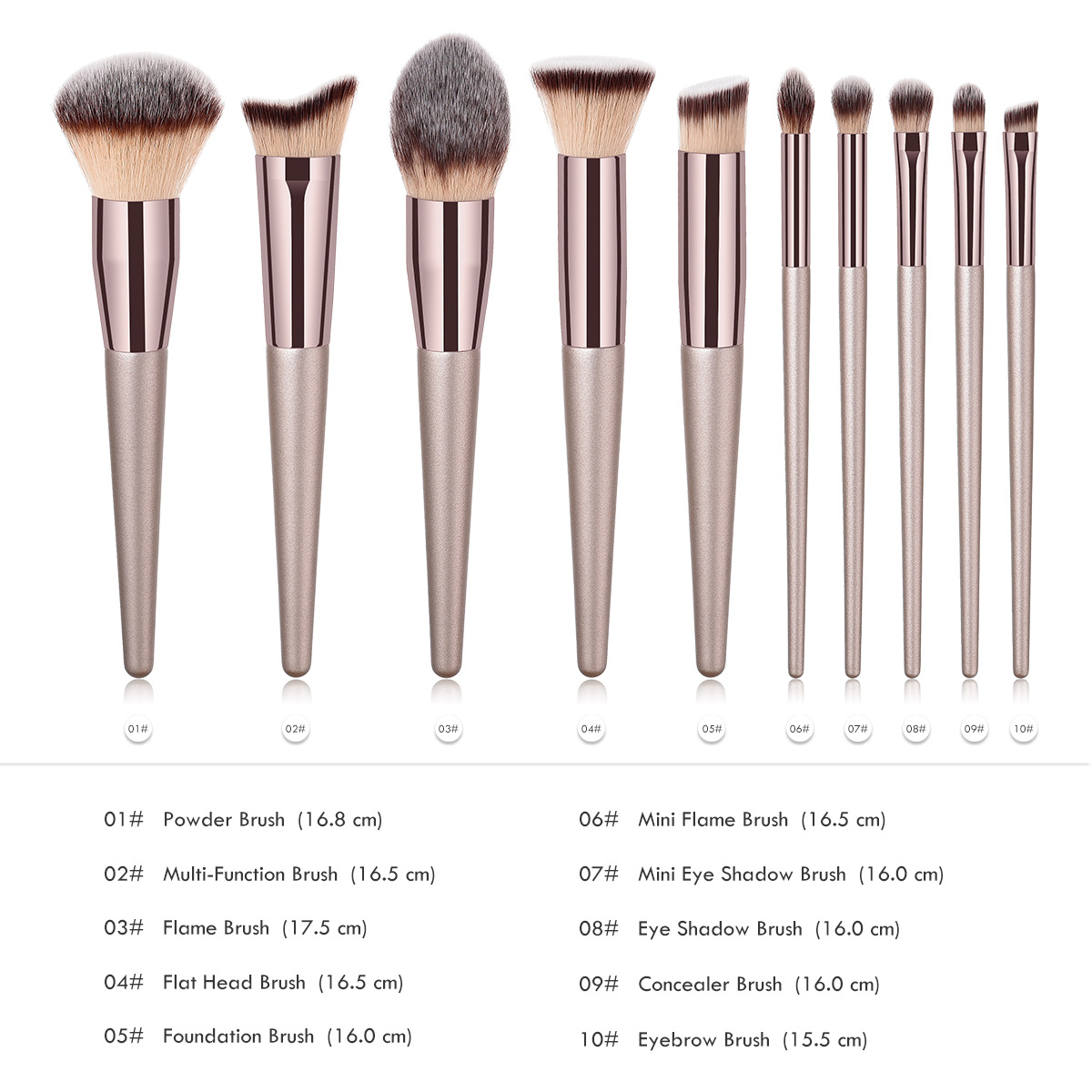 Portable 10PCS Nylon Fiber Eye Shadows Synthetic Makeup Brush Set