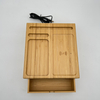 10W Wooden Bamboo Wireless Charger With Desk Organizer for BedRoom 