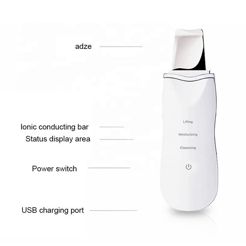 Rechargeable Beauty Equipment Ultrasonic Blackhead Remover Facial Cleaner Skin Scrubber