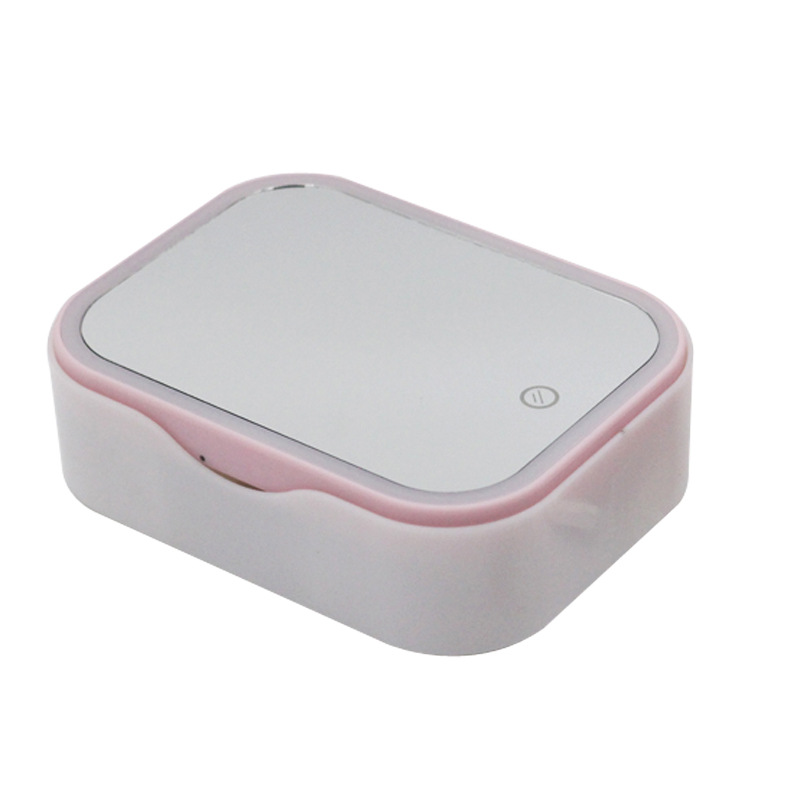 Portbale Folding LED Makeup Mirror With Storage Box Table Stand