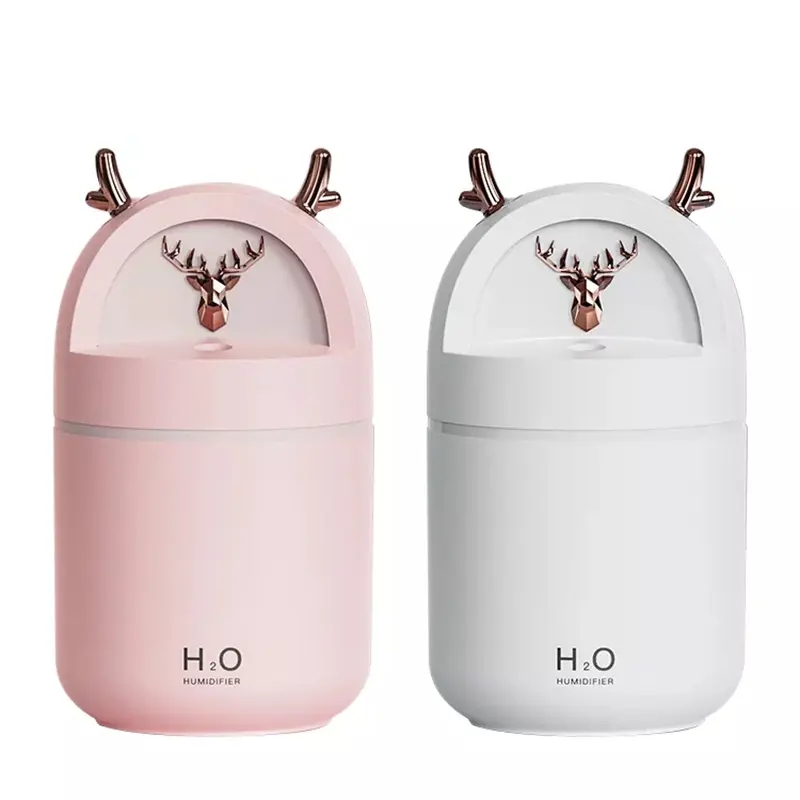 280ml Mini Cute Deer Air Humidifier with Night Light Fan