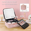 Portable Travel Makeup Storage Bag With LED Mirror For Lady 