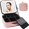 Portable Travel Makeup Storage Bag With LED Mirror For Lady 