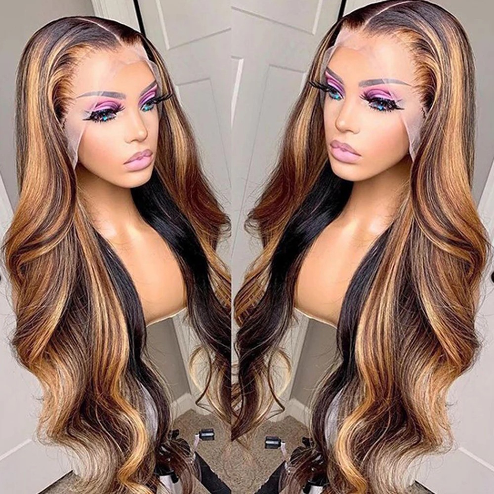 13*4 Body Wave Piano Color Front Lace Wigs Human Hair 