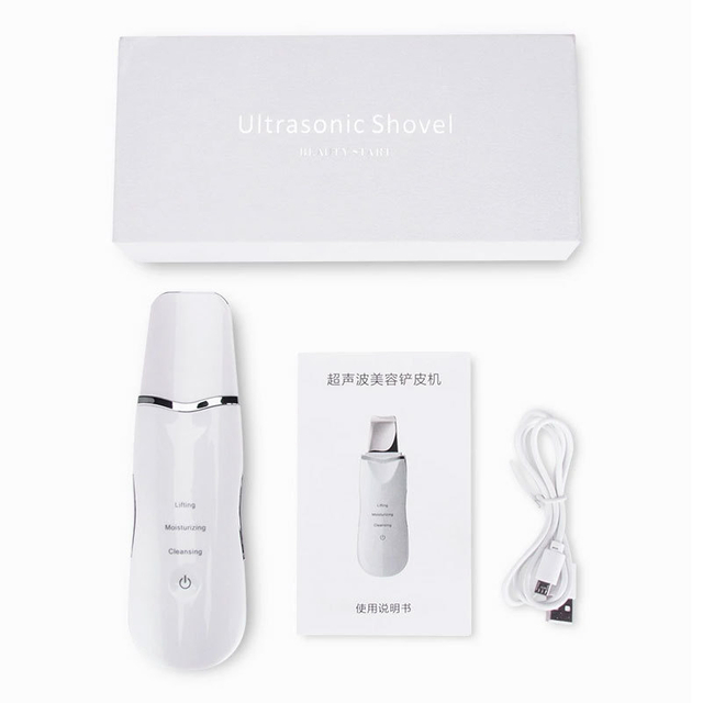 Rechargeable Beauty Equipment Ultrasonic Blackhead Remover Facial Cleaner Skin Scrubber