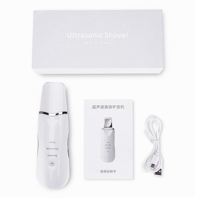 Rechargeable Beauty Equipment Ultrasonic Blackhead Remover Facial Cleaner Skin Scrubber