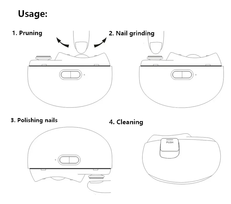 USB Rechargeable Digital Display Electric Automatic Nail Clipper