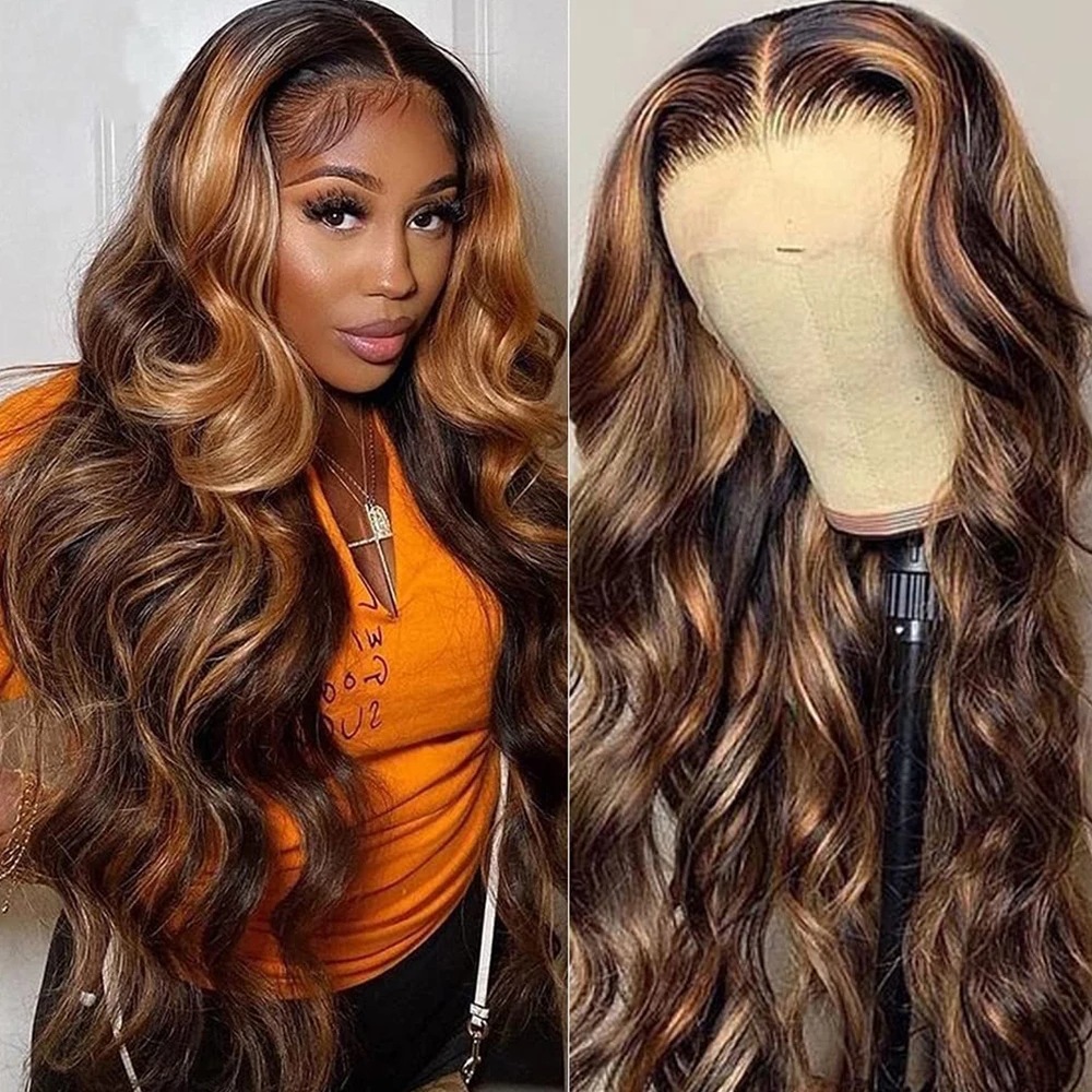 13*4 Body Wave Piano Color Front Lace Wigs Human Hair 