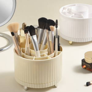 Home Dresser Desktop Rotating Eyeshadow Brush Lipstick Storage Container Makeup Brush Organizer