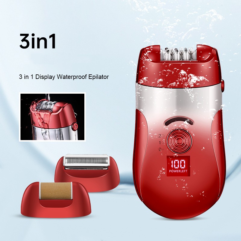 3 in 1 LED Electric Epilator Hair Remover For Lady