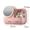 Portable Makeup Organizer with Mirror and LED Light Fan