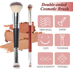 Double Sided Plastic Handle Makeup Brush Set for Face