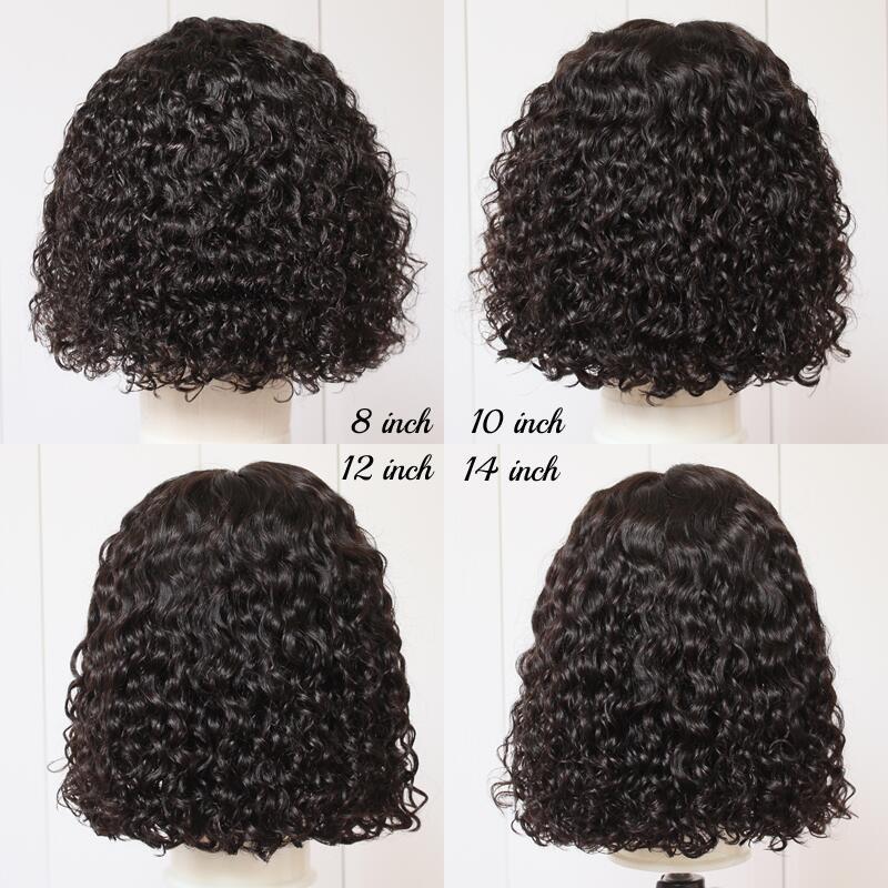 4*4 Kinky Curly Bob 9A 180 Density Lace Human Hair