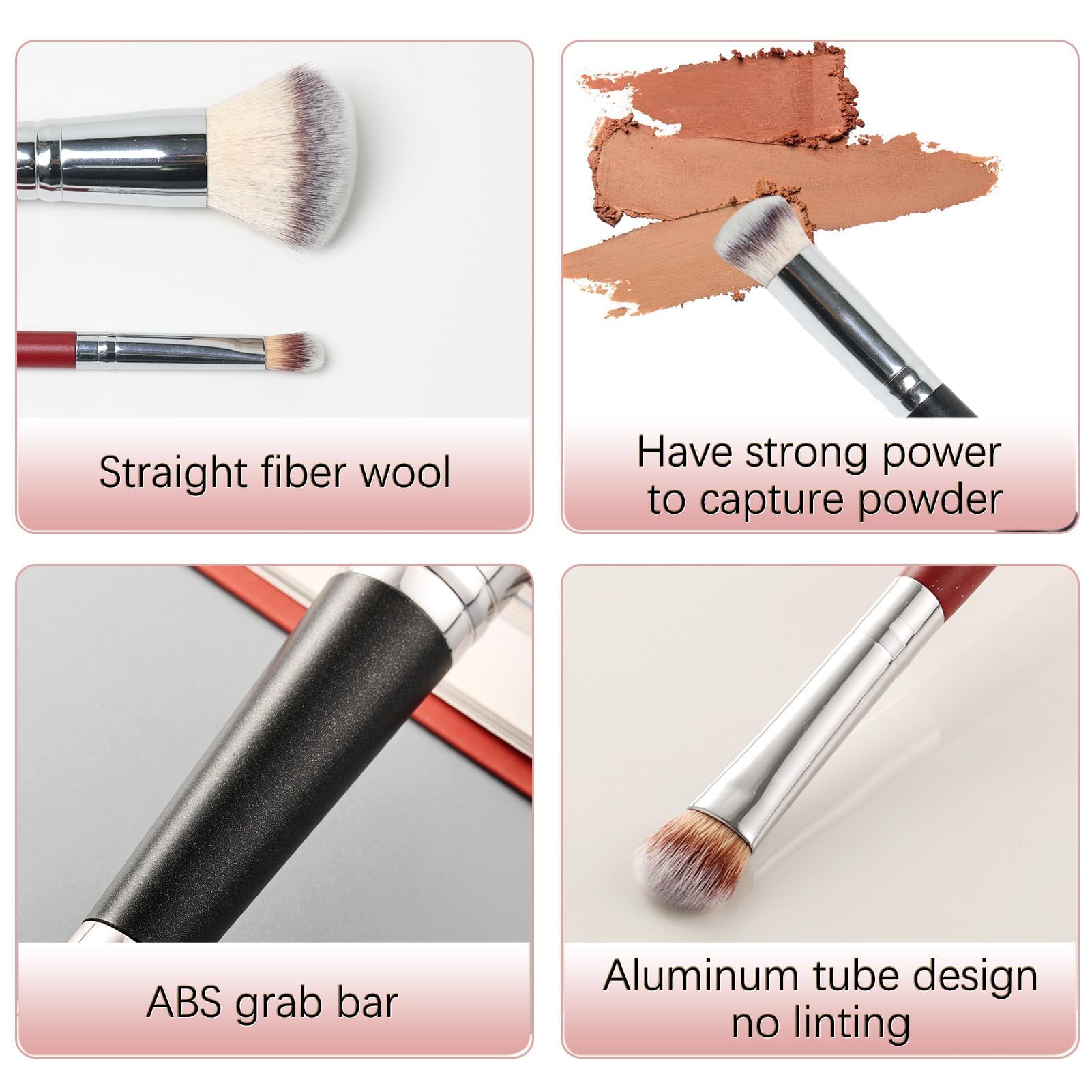 Double Sided Plastic Handle Makeup Brush Set for Face