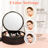 Round Travel Makeup Bag with Mirror of LED Lighted