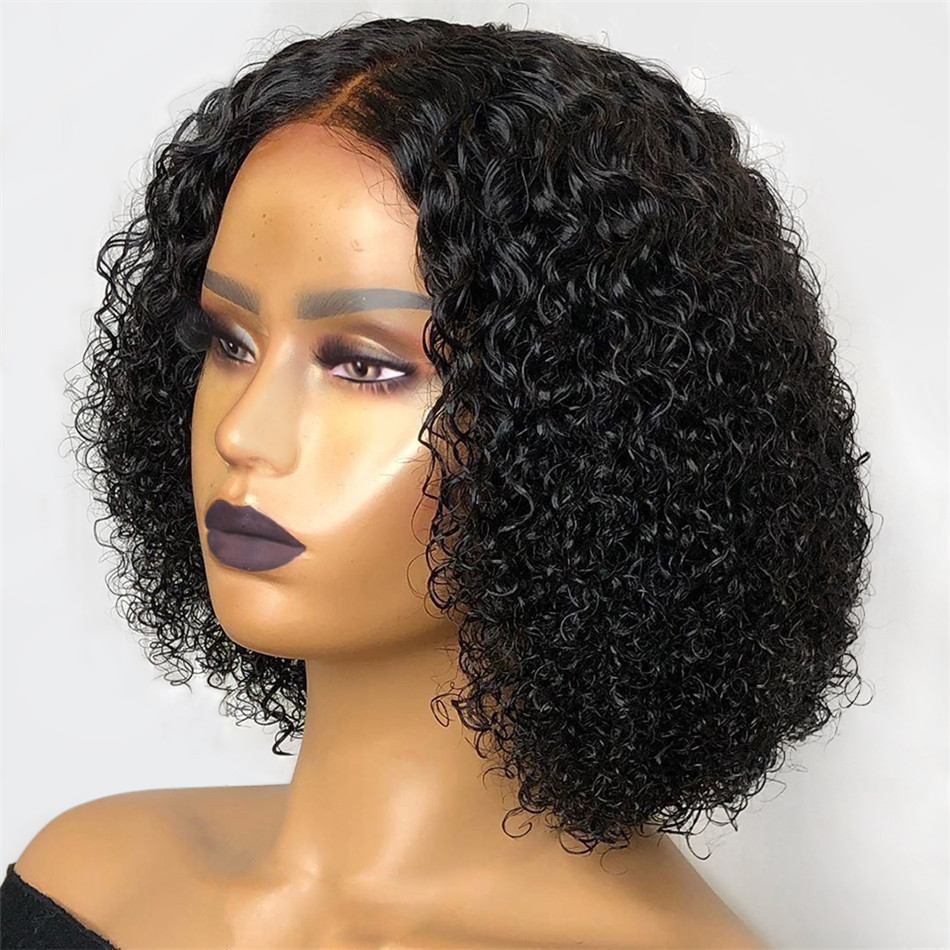 4*4 Kinky Curly Bob 9A 180 Density Lace Human Hair