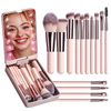 Portable Short 14pcs Makeup Brushes Set with Rechargeable Mirror 