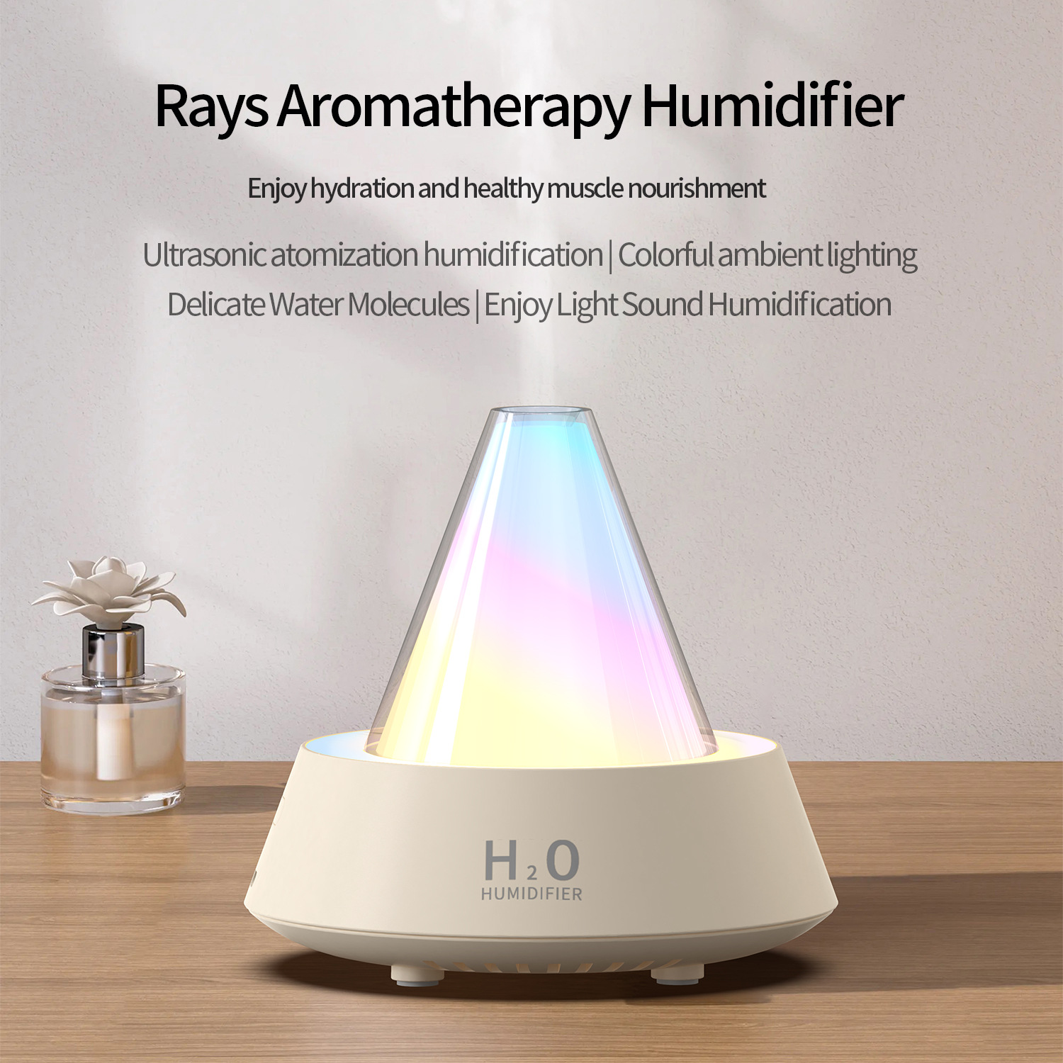 Essential Oil Aroma Diffusers with Ambient Light for Home Bedroom Bathroom