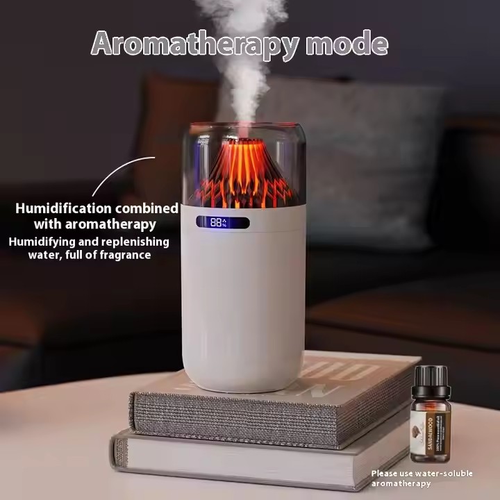 Mini Usb Car Household Multifunction Mute Spray Volcano Flame Humidifier