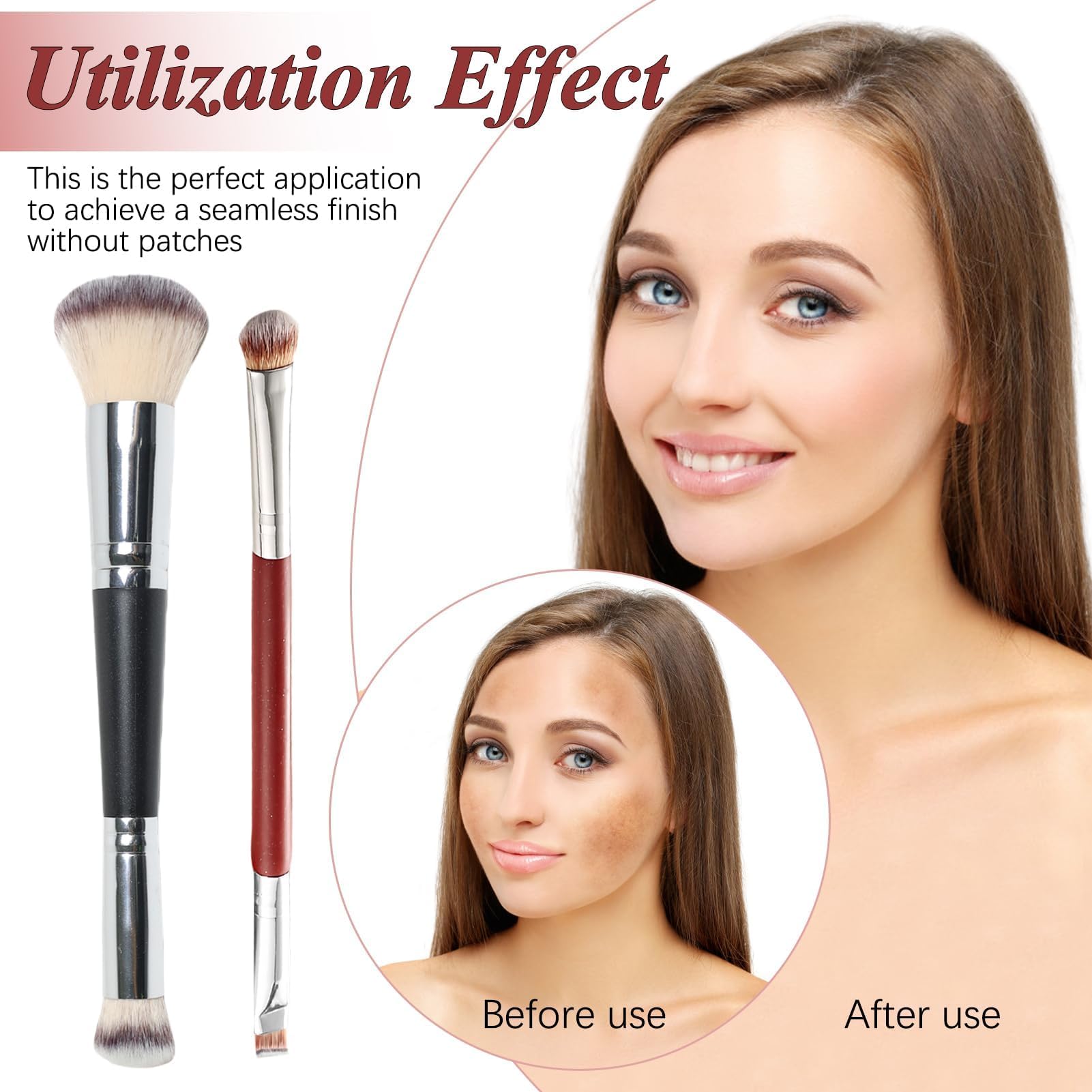 Double Sided Plastic Handle Makeup Brush Set for Face