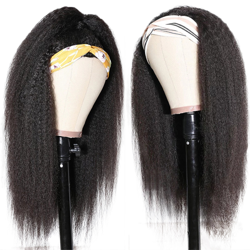 Wholesale Best Brazilian Human Hair Kinky Straight Headband Wigs