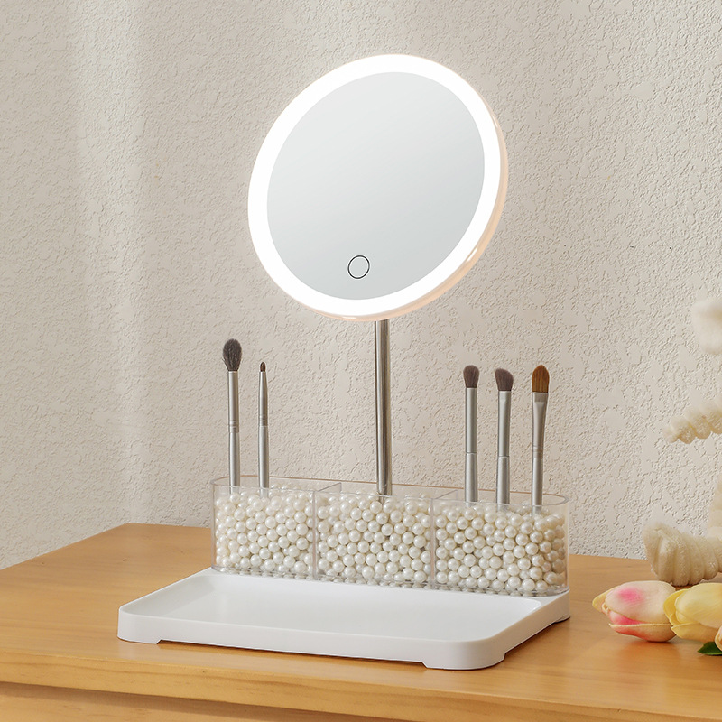 Smart Rechargeable LED Tabletop Makeup Mirror with Touch Control 