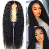 Black Long Curly African Wig Synthetic Fiber Full Headband