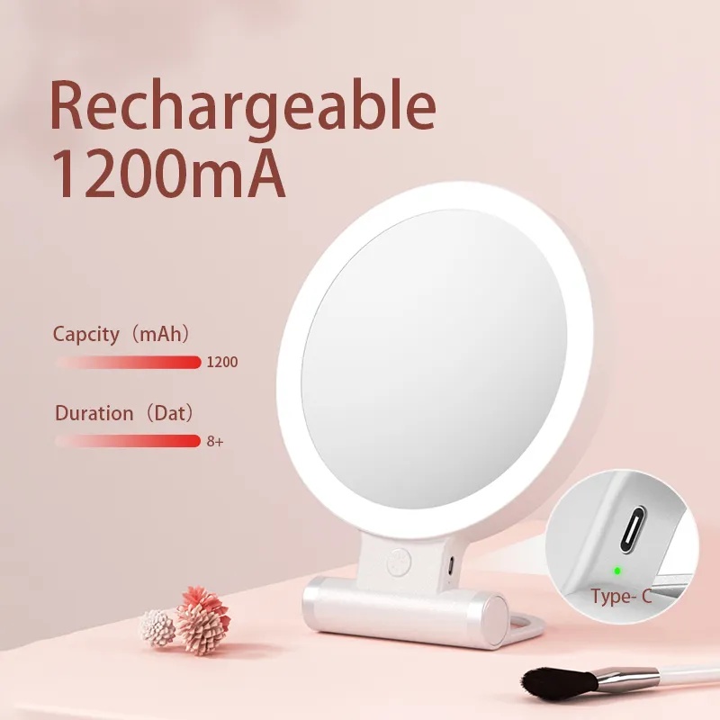 1X 10X Double Sided Magnification Makeup Mirror with Light