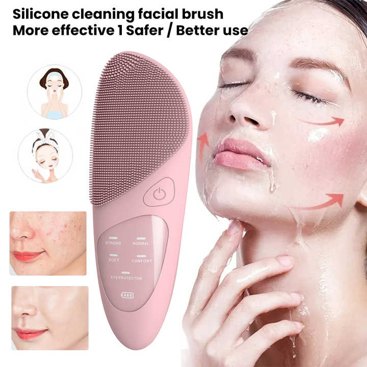 Rechargeable Waterproof Sonic Silicone Best Electric Facial Cleansing Brush 