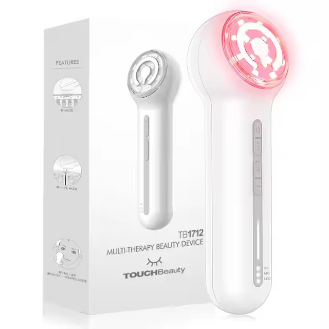 RF Microcurrent LED Red Light Therapy Facial Beauty Device 