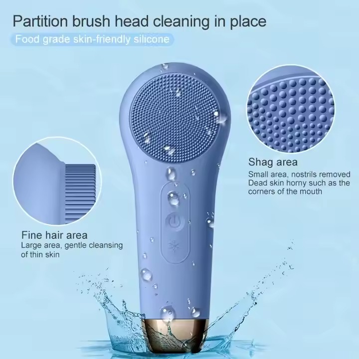 Waterproof Rechargeable Face Scrub Facial Cleansing Brush for Men Women