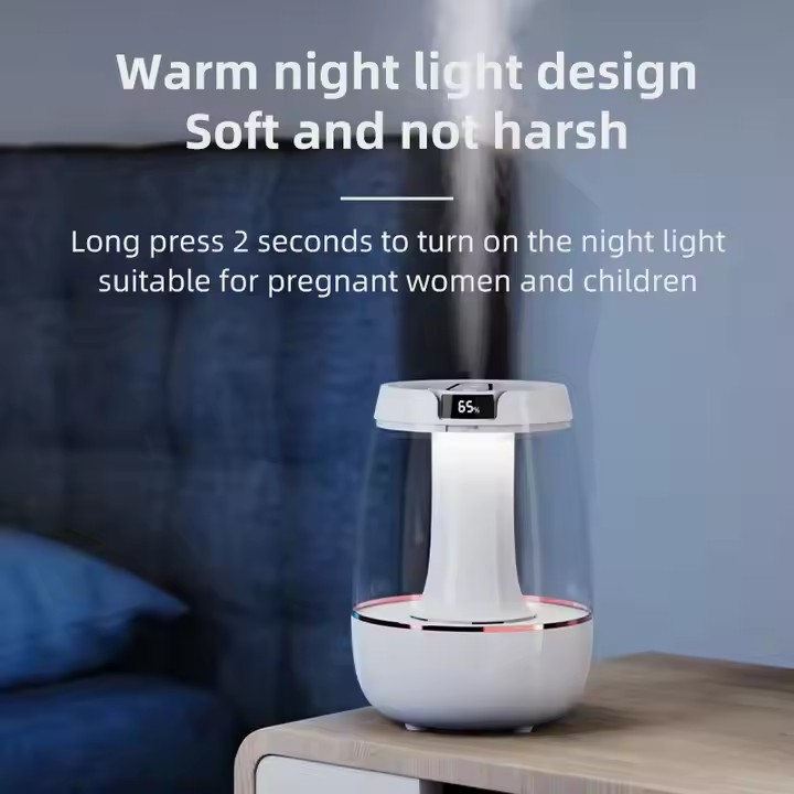 3L Large Capacity Cool Mist Mute Humidifier for Baby Room Bedroom