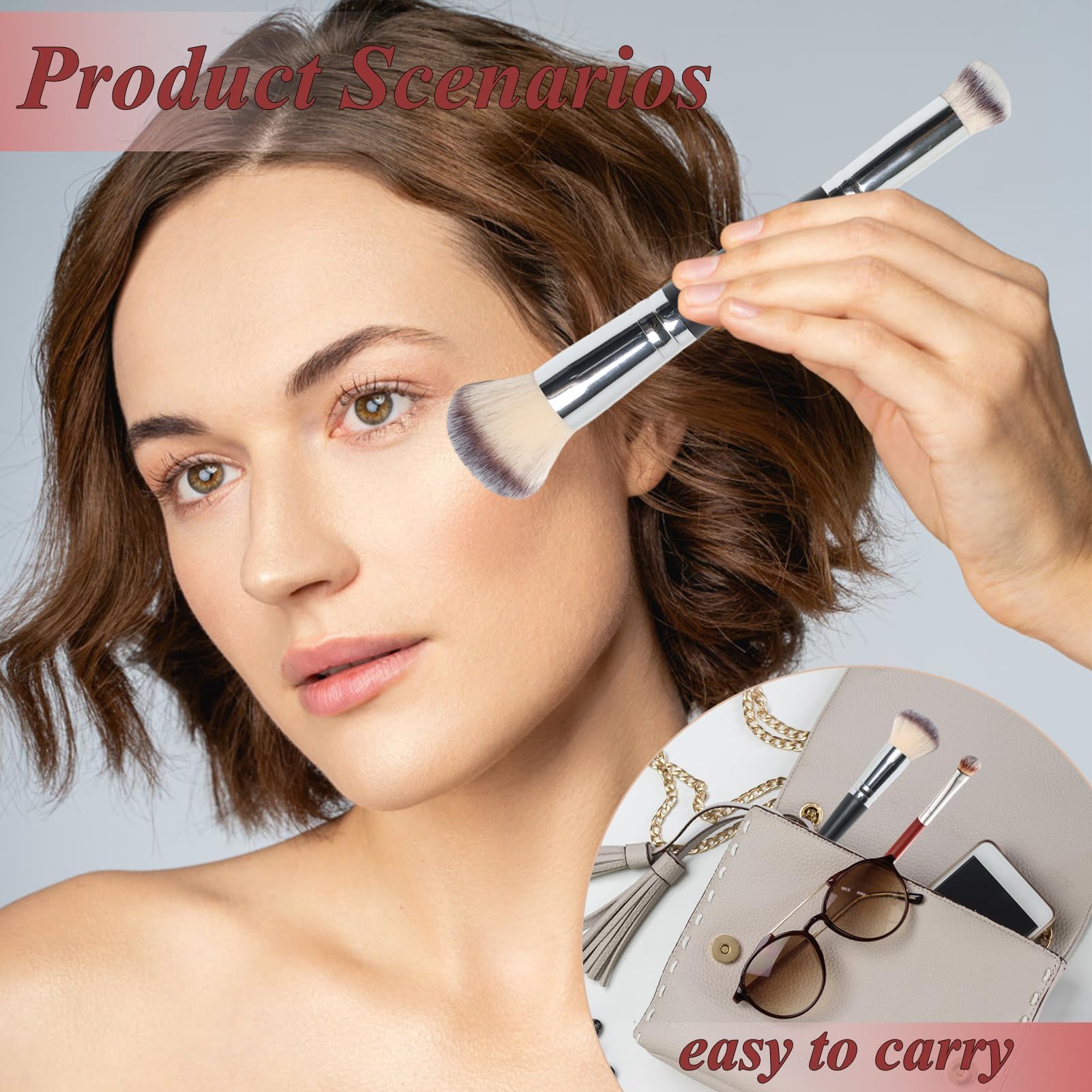 Double Sided Plastic Handle Makeup Brush Set for Face