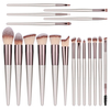 18pcs Champagne Makeup Brush Set with Black Storage Bucket Suitable for Facial