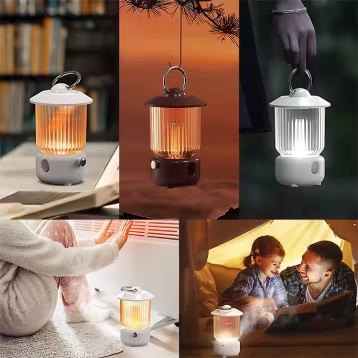 Portable Retro Kerosene Camping Lamp Mini Humidifier