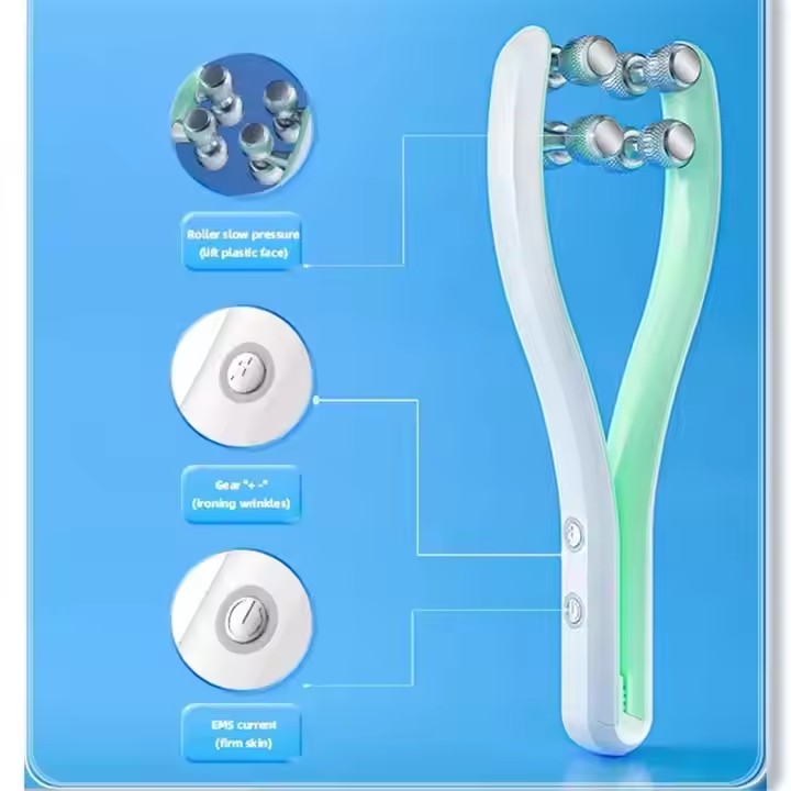 Home Skin Care Device 3D EMS Facial Roller Massager