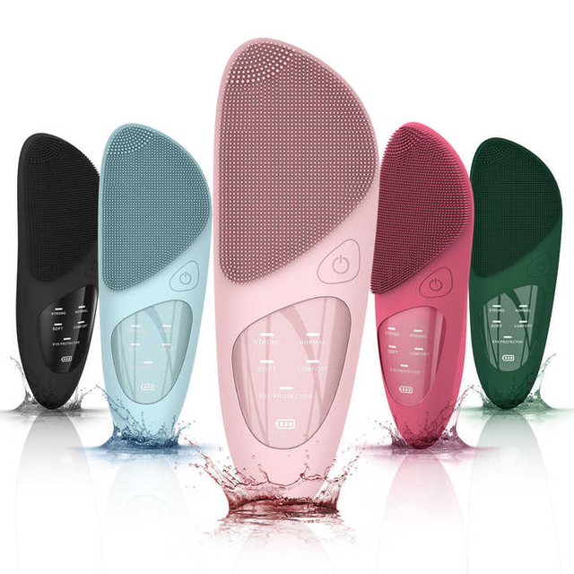 Rechargeable Waterproof Sonic Silicone Best Electric Facial Cleansing Brush 