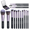 Portable Short 14pcs Makeup Brushes Set with Rechargeable Mirror 