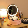 Round Travel Makeup Bag with Mirror of LED Lighted