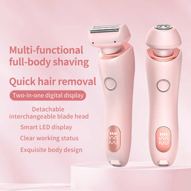 2 in 1 Home Use Rechargeable Lady Women Shaver Trimmer