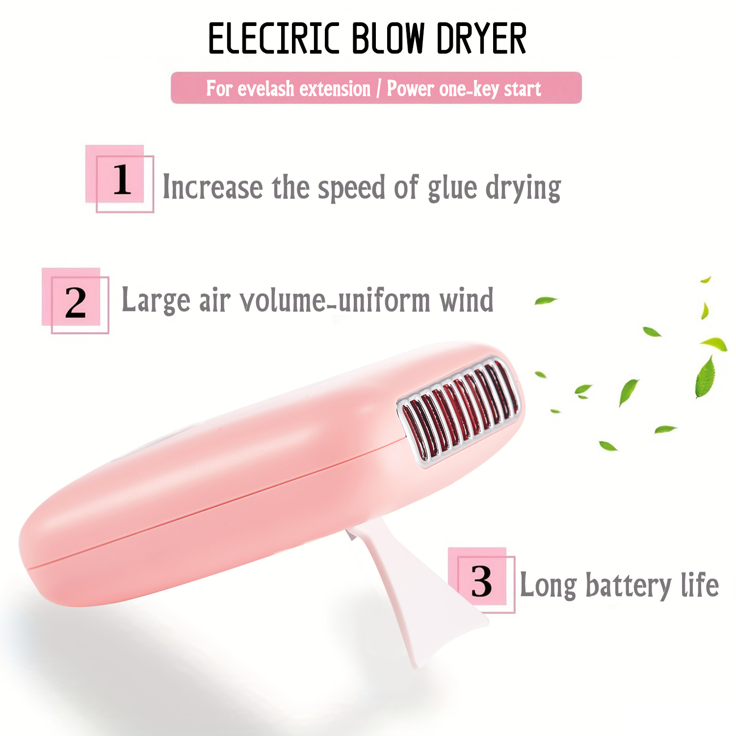  Mini Portable Air Conditioning Eyelashes Fan Dryer