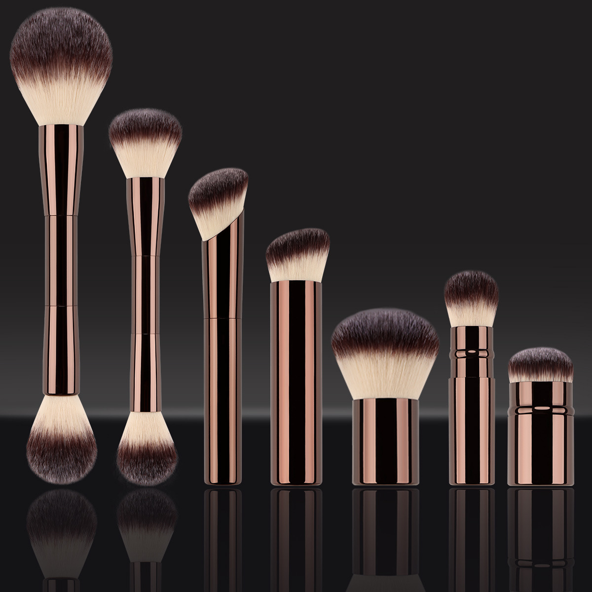 Wholesale Professional 7pcs Mini Face Retractable Makeup Cosmetic Brush Set