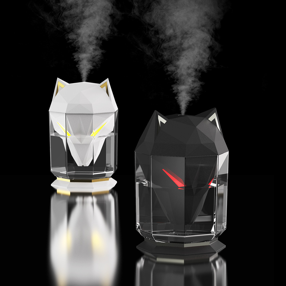 Wolf Head 650ml Humidifier with Seven Smooth Changing RGB Colors