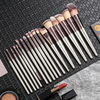 18pcs Champagne Makeup Brush Set with Black Storage Bucket Suitable for Facial